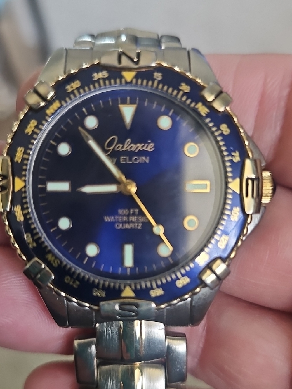 Galaxie Elgin Blue Dial Two-Tone Men's Watch